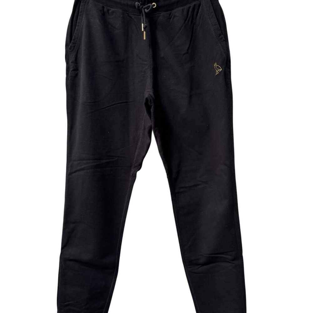 OVO Black Joggers with Gold Accent